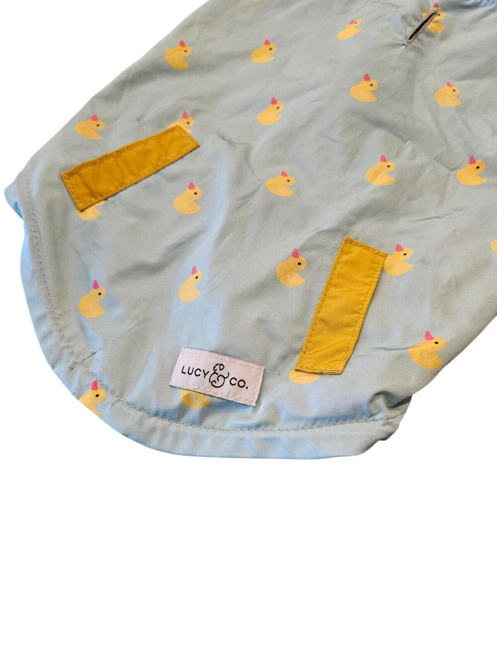 Lucy & Co. Lucky Ducky Reversible Raincoat for Dogs Sz M